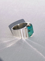 Large Ari Ring in Teal Malachite, Sz. 8