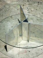 Aluminum and Glass Coffee Table, Circular
