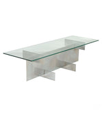 Aluminum and Glass Modernist Coffee Table