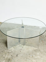 Aluminum and Glass Coffee Table, Circular