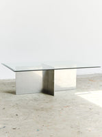 Aluminum and Glass Coffee Table, Rectangular