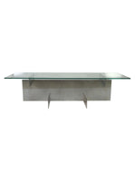 Aluminum and Glass Modernist Coffee Table