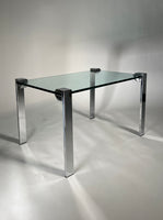 Glass and Chrome Side Table