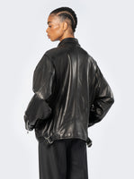 Myles Jacket, Black Leather - Women's