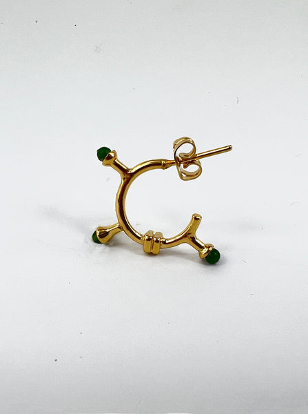 Diep Earrings in Gold Vermeil and Malachite