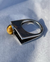 Tiger's Eye and Sterling Silver Double-Banded Ring, Sz. 4.75