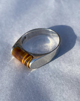 Tiger's Eye Inlay Sterling Silver Ring, Sz. 6.25