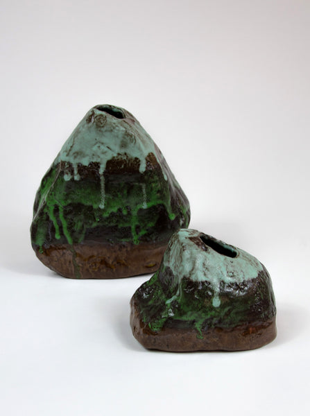 Rock Vase Set, Pale Turquoise and Green by Shane Gabier