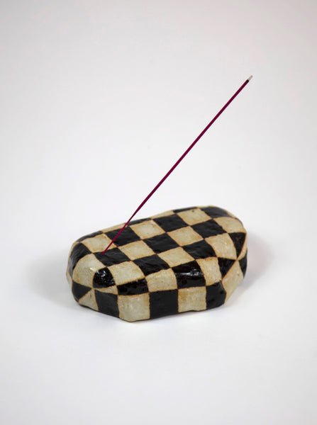 Rock Form Incense Holder, Black and White by Shane Gabier