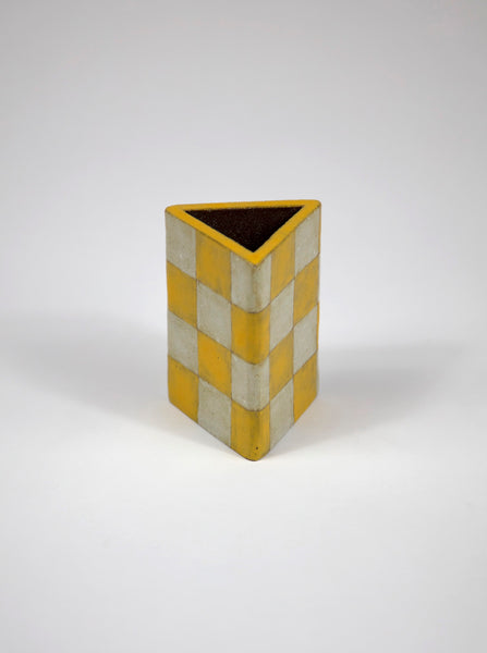 Triangle Holder, Yellow and White, 4" by Shane Gabier