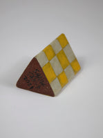 Triangle Holder, Yellow and White, 4" by Shane Gabier